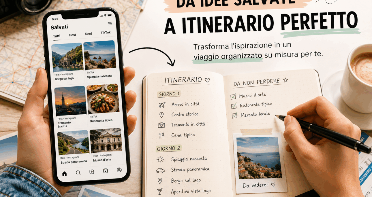 Come creare un itinerario di viaggio partendo dai posti salvati su Instagram e TikTok