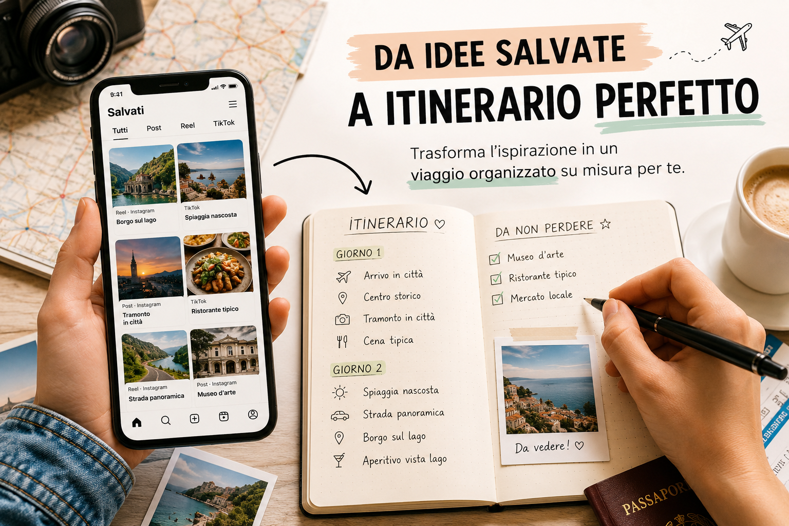 Come creare un itinerario di viaggio partendo dai posti salvati su Instagram e TikTok